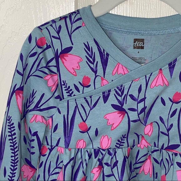 Tea Collection Floral Wrap Neck Dress -NEW! - Picture 3 of 12